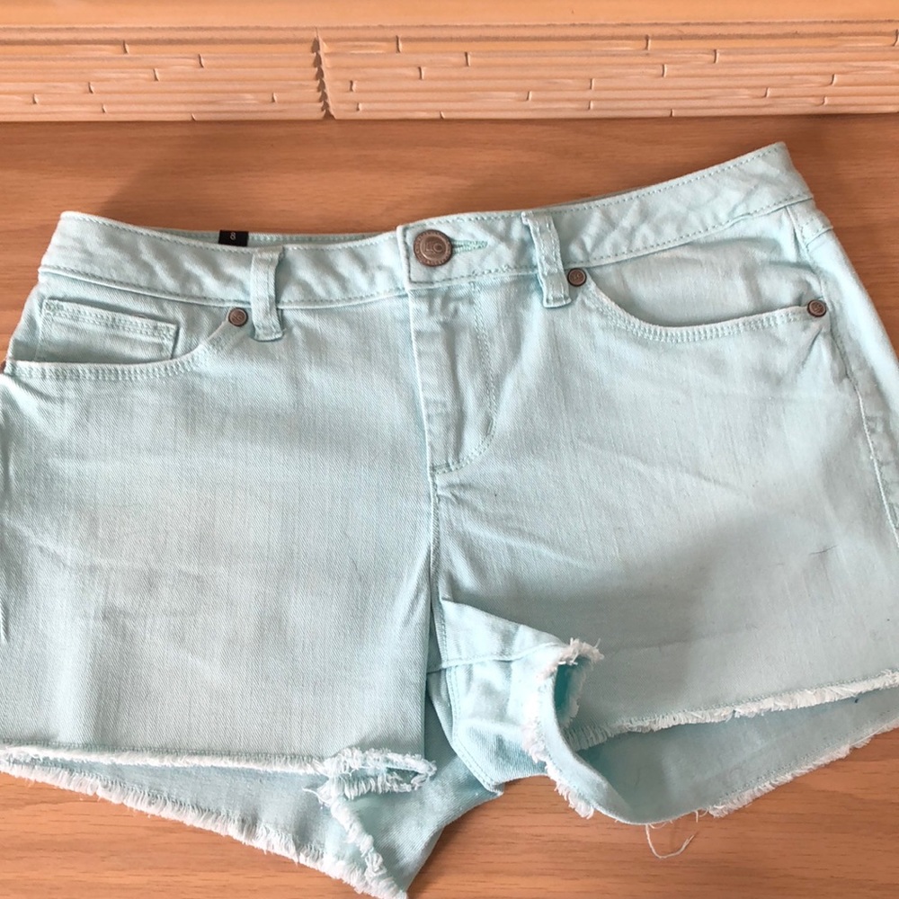 LC by Lauren Conrad Aqua Jean Short Size 8